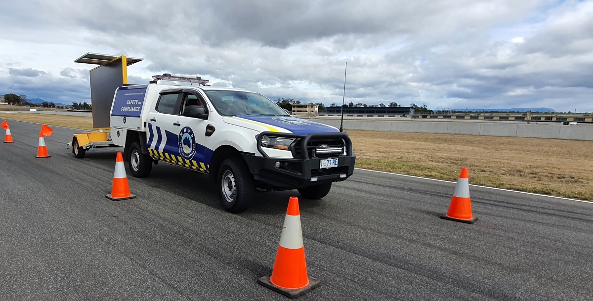 National Heavy Vehicle Regulator truck at the driving track