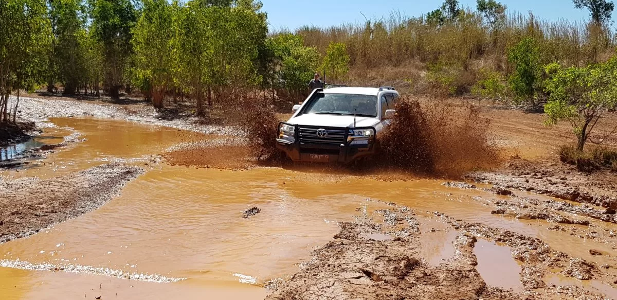 A Car On A muddy Road